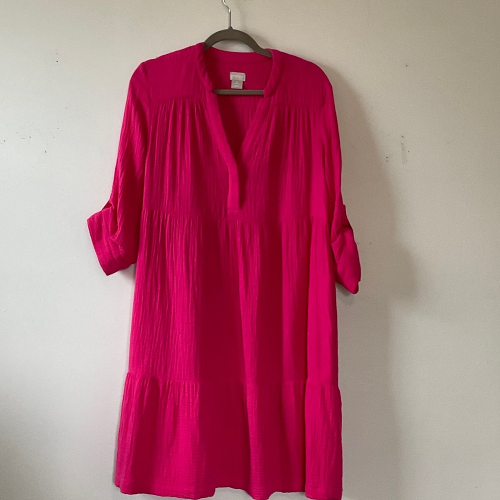 Chico's Bright Hot Pink Tunic Dress